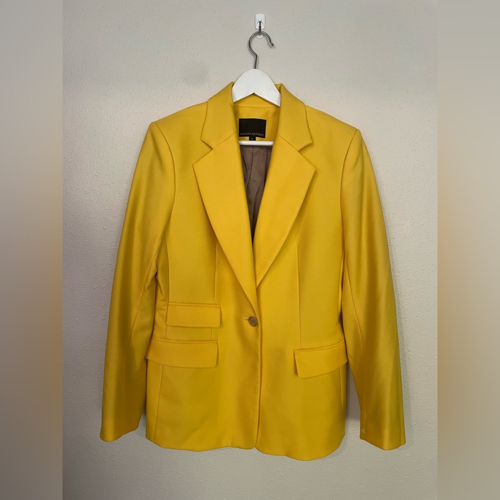 Banana Republic Yellow Women's Blazer Size 12